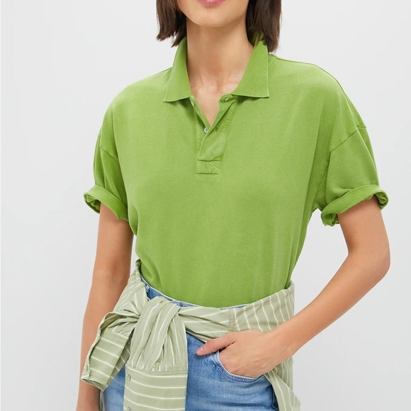 Tuckernuck Tops - NWT Tuckernuck Peridot Green Pique Holmes Boyfriend Polo New